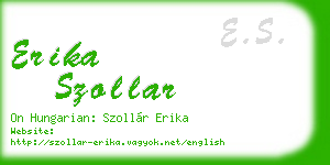erika szollar business card